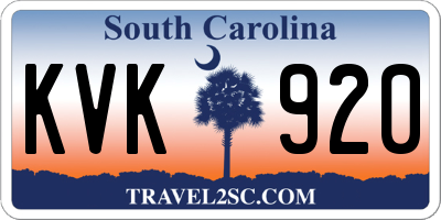 SC license plate KVK920