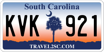 SC license plate KVK921