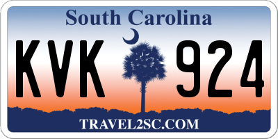 SC license plate KVK924