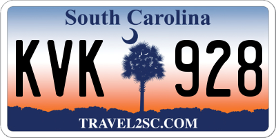 SC license plate KVK928
