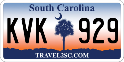 SC license plate KVK929