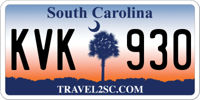 SC license plate KVK930