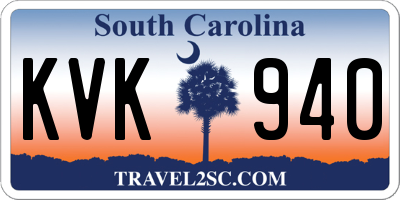 SC license plate KVK940