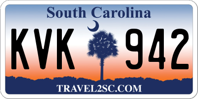 SC license plate KVK942