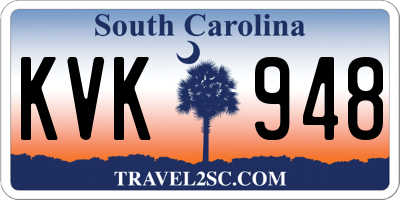 SC license plate KVK948