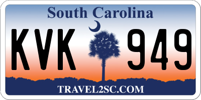 SC license plate KVK949