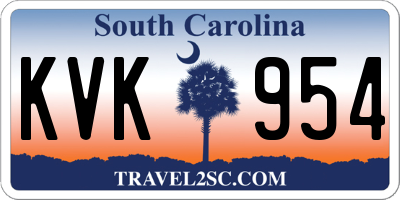 SC license plate KVK954