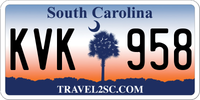 SC license plate KVK958