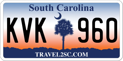 SC license plate KVK960