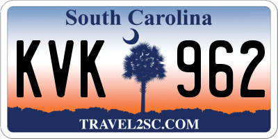 SC license plate KVK962