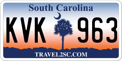 SC license plate KVK963
