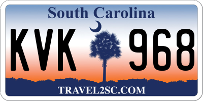 SC license plate KVK968