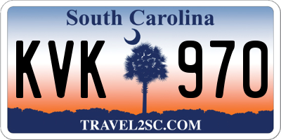 SC license plate KVK970
