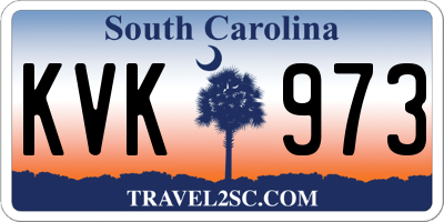 SC license plate KVK973