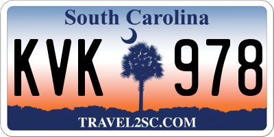 SC license plate KVK978
