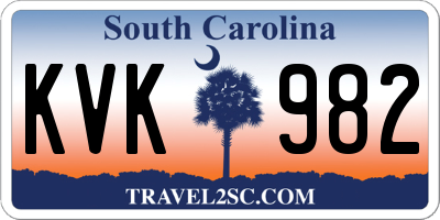 SC license plate KVK982