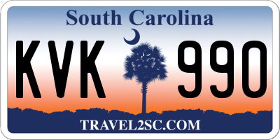SC license plate KVK990