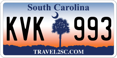 SC license plate KVK993