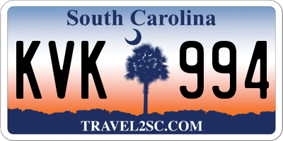 SC license plate KVK994