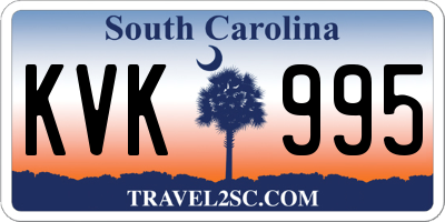 SC license plate KVK995