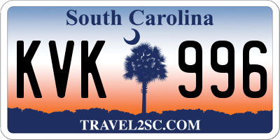 SC license plate KVK996