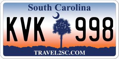 SC license plate KVK998