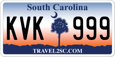 SC license plate KVK999