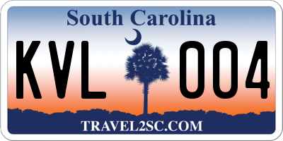 SC license plate KVL004