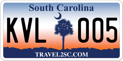 SC license plate KVL005