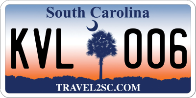 SC license plate KVL006