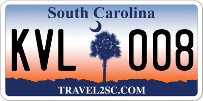 SC license plate KVL008