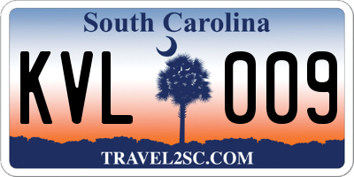 SC license plate KVL009