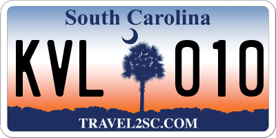 SC license plate KVL010
