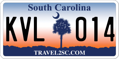 SC license plate KVL014