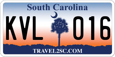 SC license plate KVL016
