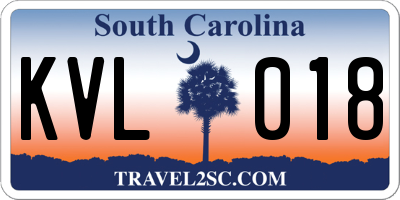 SC license plate KVL018