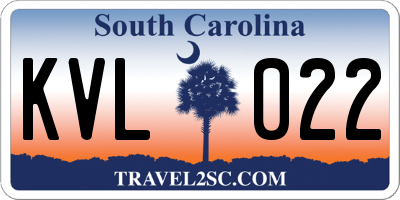 SC license plate KVL022