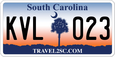SC license plate KVL023