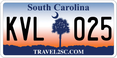SC license plate KVL025