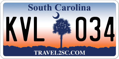 SC license plate KVL034
