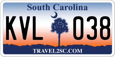 SC license plate KVL038
