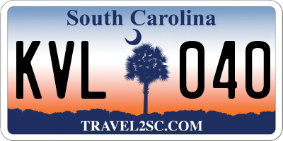 SC license plate KVL040