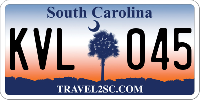 SC license plate KVL045