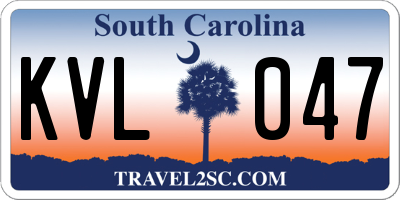 SC license plate KVL047