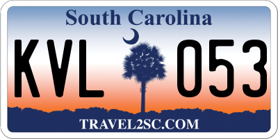 SC license plate KVL053