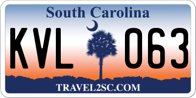 SC license plate KVL063