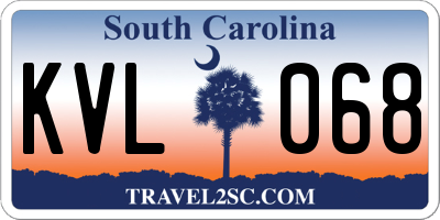 SC license plate KVL068