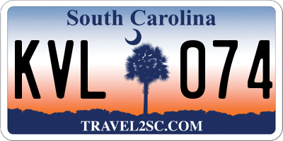 SC license plate KVL074
