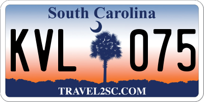 SC license plate KVL075