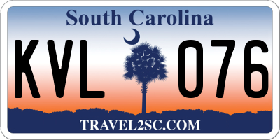 SC license plate KVL076